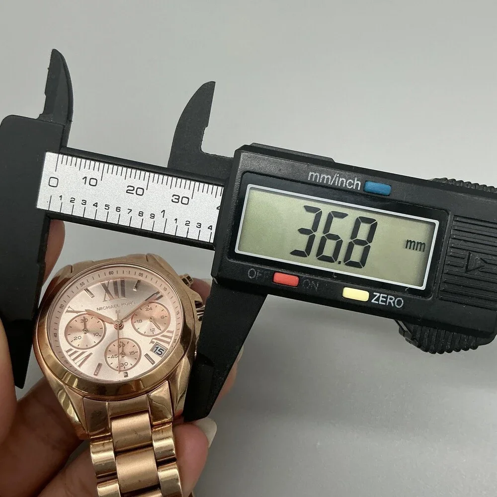 Michael Kors MK-5799 Womens Watch 37mm Rose Gold Tone Chronograph New Battery 6